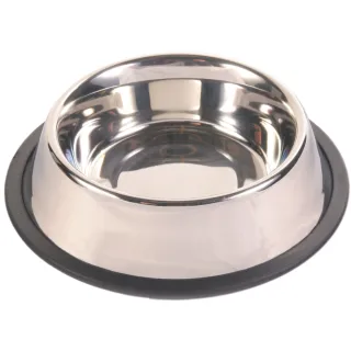 TRIXIE, castron câini, rotund, antiderapant, inox, argintiu, S-M(0.9l, ⌀23cm)