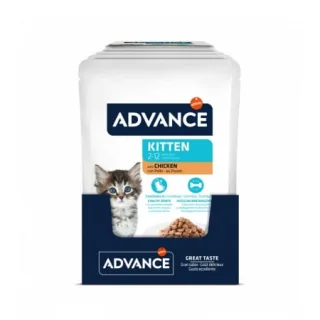 Set 12 buc x 85 gr Hrana umeda pentru pisici Advance Kitten cu pui