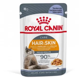 Set 12 buc x 85 gr Hrana umeda pentru pisici Royal Canin Hair  Skin Jelly