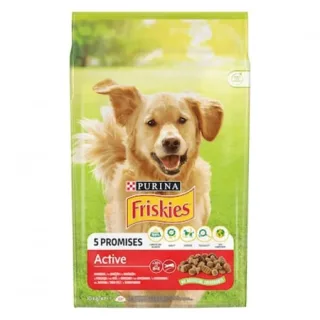 Hrana uscata pentru caini Friskies Active cu vita  legume 10 kg