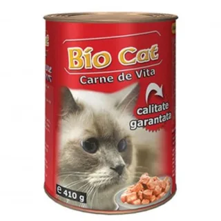 Hrana umeda pentru pisici Biocat cu vita 410 gr