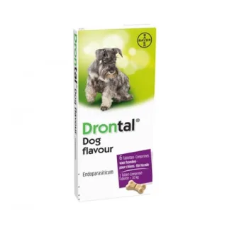 Antiparazitar intern pentru caini Drontal 6 tab folie