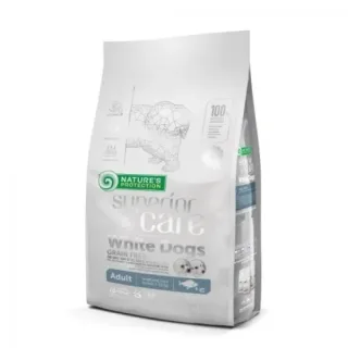 Hrana uscata pentru caini Nature s Protection Superior Care White Dogs Adult Small  Mini cu peste alb 1,5 kg