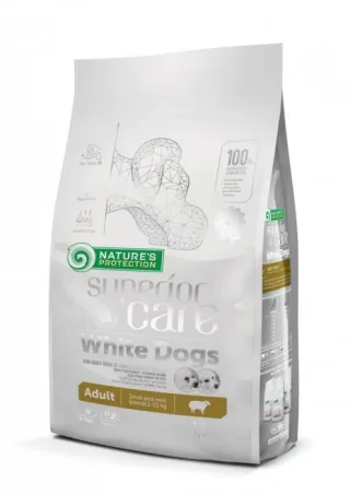 Hrana uscata pentru caini Nature s Protection Superior Care White Dogs Adult Small  Mini, cu miel, 1,5 kg