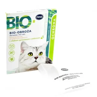Zgarda antiparazitara pentru pisici BIO-OBROZA cu ulei de geranium 35 cm