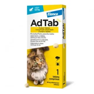 Tableta antiparazitara pentru pisici AdTab  2,0 - 8,0 kg