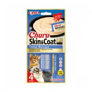 Recompense pentru pisici Churu Skin  Coat cu ton 4 buc x 14 gr