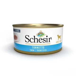 SCHESIR Complementary In Jelly, XS-XL, Ton, conservă hrană umedă câini, (în aspic), 150g