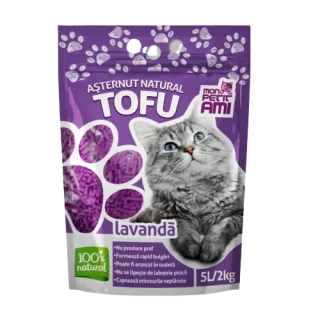 Asternut igienic pentru pisici Mon Petit Ami Tofu Lavanda 5L   2 Kg