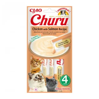 Recompense pentru pisici Churu cu pui  somon 4 buc x 14 gr