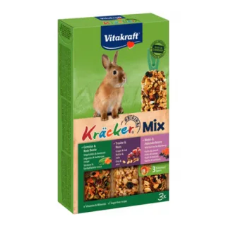 Batoane pentru iepuri Vitakraft Trio Mix cu sfecla  nuci  fructe de padure 3 buc