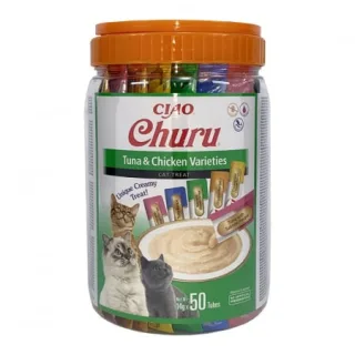 Recompense pentru pisici Churu Cat Varieties cu pui  ton 50 bucati