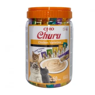 Recompense pentru pisici Churu Cat Varieties cu pui 50 buc   cutie
