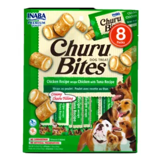 Recompense pentru caini Churu Bites cu pui  ton 8 buc x 12 gr