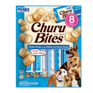 Recompense pentru caini Churu Bites cu pui  branza 8 buc x 12 gr