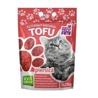 Asternut igienic pentru pisici Mon Petit Ami Tofu Piersica 5L   2 Kg