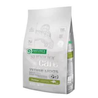 Hrana uscata pentru caini Nature s Protection Superior Care White Dogs Junior cu peste alb 10 kg