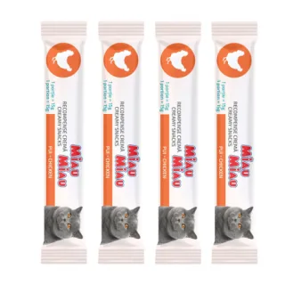 Recompense pentru pisici Miau Miau Creamy Snacks cu pui 4 buc x 15 gr