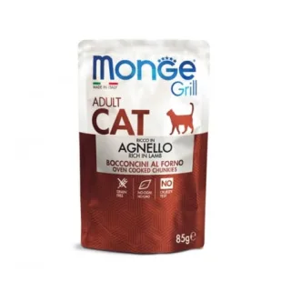 Hrana umeda pentru pisici Monge Grill Chunkies cu miel 85 gr