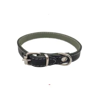 Zgarda din piele pentru caini Nr.1 Petro Neagra 1,5 x 35 cm