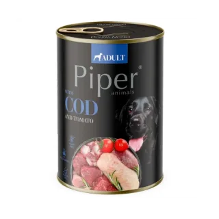 Conserva pentru caini Piper Adult cu cod  tomate 400 gr