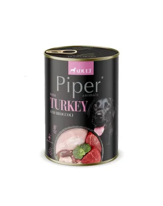 Conserva pentru caini Piper Adult cu curcan  broccoli 400 gr