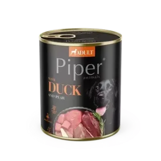 Conserva pentru caini Piper Adult cu rata  pere 800 gr