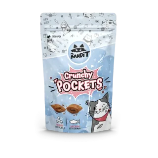 Recompense pentru pisici Mr. Bandit Crunchy Pockets cu somon 40 gr