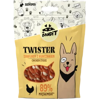 Recompense pentru caini Mr. Bandit Twister Sticks cu pui 80 gr