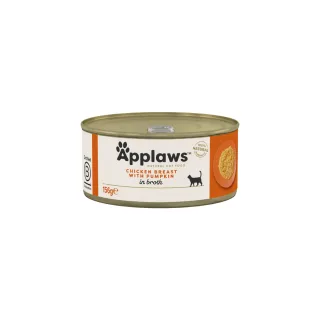 APPLAWS Piept, Pui și dovleac, conservă hrană umedă pisici, (în supă), 156g