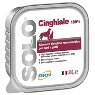 Hrana dietetica monoproteica pentru caini  pisici Solo cu mistret 300 gr