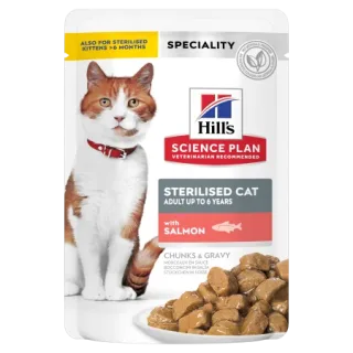 Hrana umeda pentru pisici Hill s SP Sterilised cu somon 85 gr