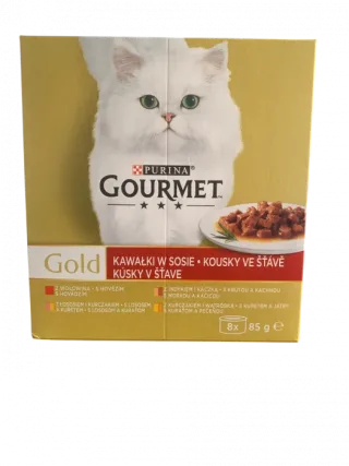 Pachet Gourmet Gold Pate cu vita, somon, pui  curcan 8 buc x 85 gr