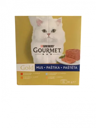 Pachet Gourmet Gold Pate cu vita, pui, curcan  ton 8 buc x 85 gr