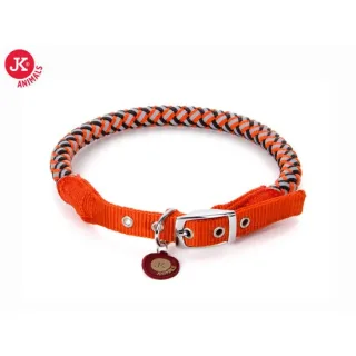 Zgarda pentru caini din cordelina portocalie JK M 44-53 cm