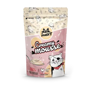 Recompense pentru pisici Mr. Bandit Creamy Mousse cu pui  creveti 6 x 10 gr