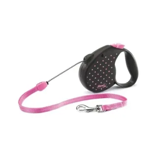Lesa retractabila cu fir Flexi Roz M 5 m   25 kg