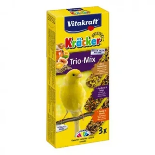 Batoane pentru canari Vitakraft Trio Mix cu ou  caise  miere 3 buc