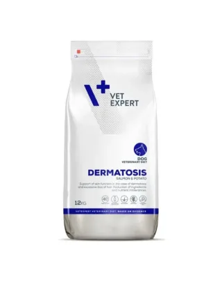 Hrana dietetica pentru caini Vetexpert 4T Dermatosis cu somon  cartof 12 kg