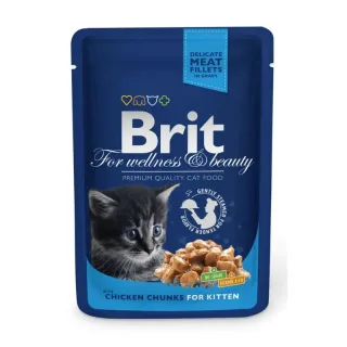 Hrana umeda pentru pisici Brit Premium Junior cu pui 100 gr