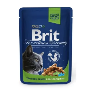Hrana umeda pentru pisici Brit Premium Sterilised cu pui 100 gr