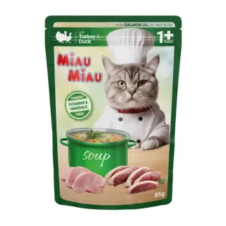 Hrana umeda pentru pisici Miau Miau Soup cu curcan  rata 85 gr
