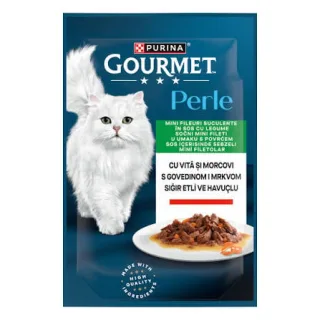 Hrana umeda pentru pisici Gourmet Perle cu vita in sos 85 gr