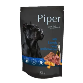 Hrana umeda pentru caini Piper Adult cu miel  morcov 500 gr