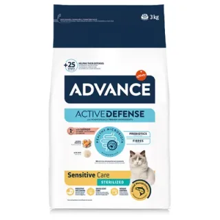 Hrana uscata pentru pisici Advance Sensitive Sterilised cu somon 3 kg