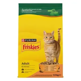 Hrana uscata pentru pisici Friskies Adult cu pui  legume 1,5 kg