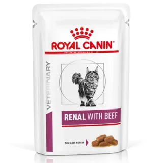 Set 12 buc x 85 gr Hrana dietetica pentru pisici Royal Canin Renal cu vita