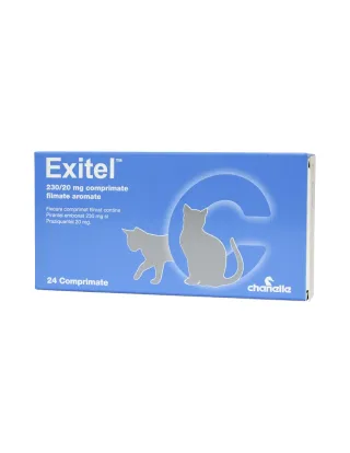 Deparazitare interna pentru pisici Exitel Cat 230 20mg 1 cpr   folie