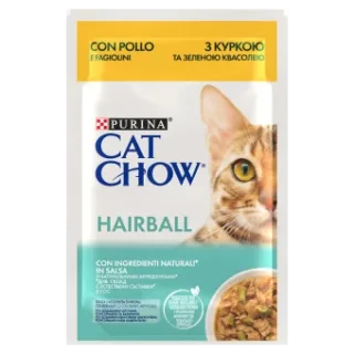 Hrana umeda pentru pisici Cat Chow Hairball cu pui 85 gr