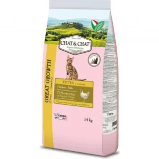 Hrana uscata pentru pisici Chat  Chat Kitten cu pui 14 kg